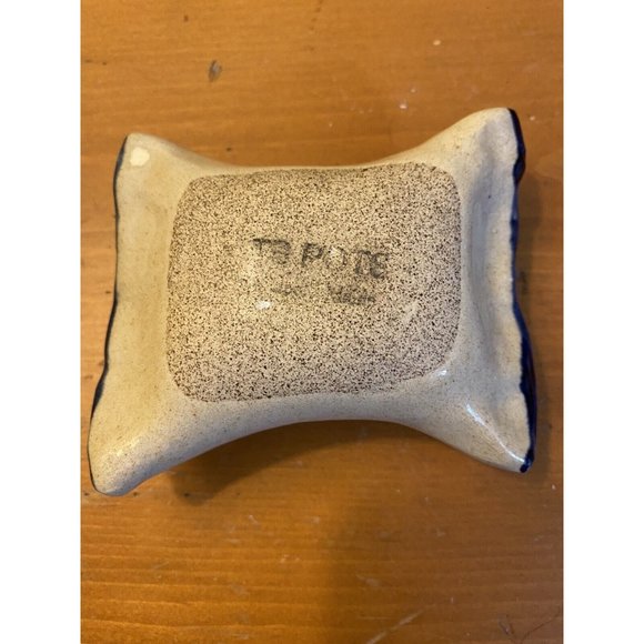 TB Pots Hand Painted Stoneware Pottery Art Flower Frog Pansy Pillow Vase - Picture 3 of 5